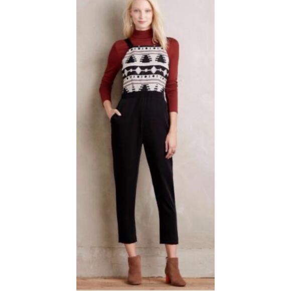 ANTHROPOLOGIE NOMAD BY MORGAN CARPER BLACK LA SIERRA JUMPSUIT SZ 4 - Picture 11 of 12